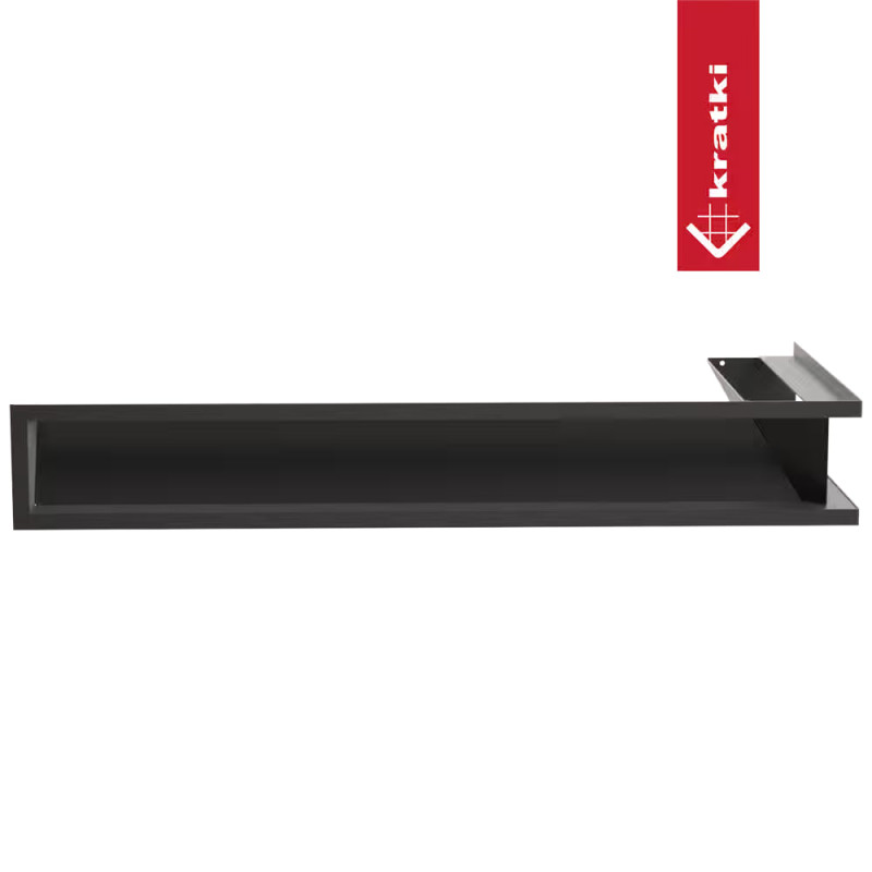 Камінна решітка Kratki LUFT кутова ліва чорна 80x40x12 Slim