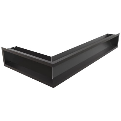 Камінна решітка Kratki LUFT кутова права чорна 40x80x12 Slim