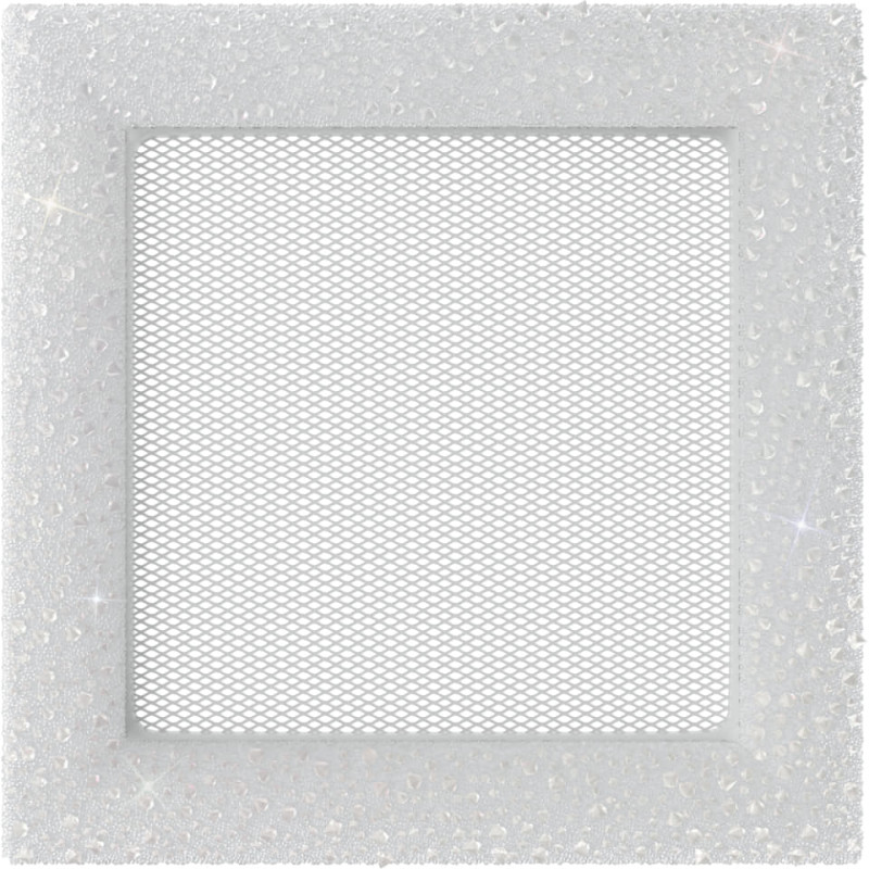 Камінна решітка Kratki Venus з кристалами Swarovski біла 17x17