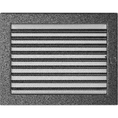 Камінна решітка Kratki 22x30 чорно-срібна з жалюзями