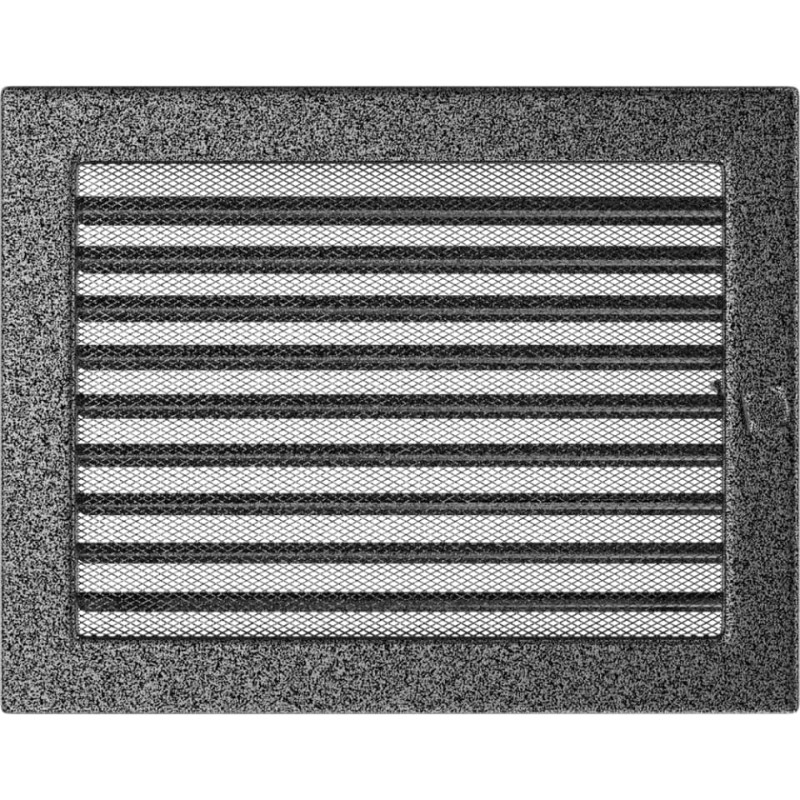 Камінна решітка Kratki 22x30 чорно-срібна з жалюзями