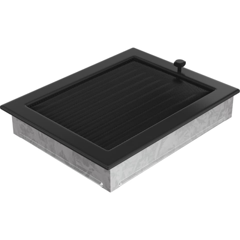 Камінна решітка Kratki 22x30 чорна з жалюзями