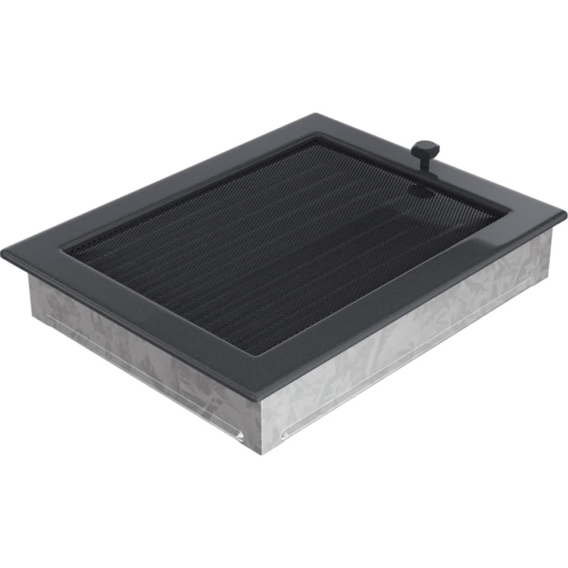 Камінна решітка Kratki 22x30 графітова з жалюзями