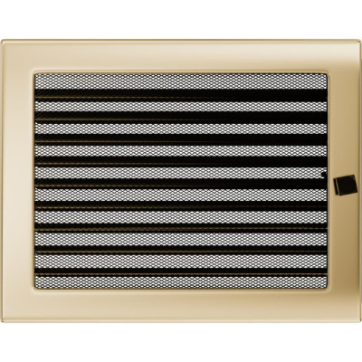 Камінна решітка Kratki 22x30 позолочена з жалюзями