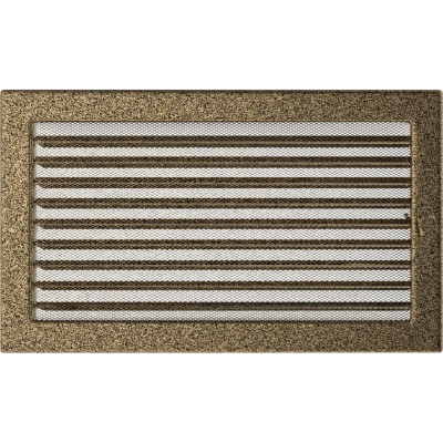 Камінна решітка Kratki 22x37 чорно-золота з жалюзями