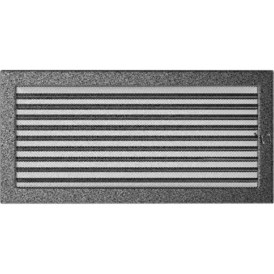 Камінна решітка Kratki 22x45 чорно-срібна з жалюзями