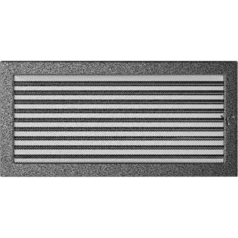 Камінна решітка Kratki 22x45 чорно-срібна з жалюзями