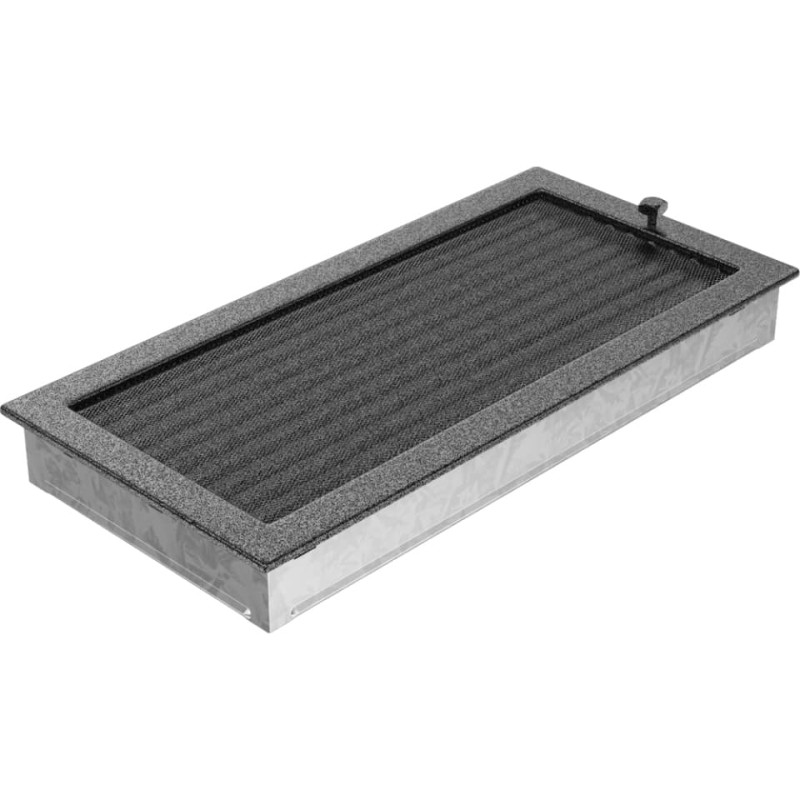 Камінна решітка Kratki 22x45 чорно-срібна з жалюзями