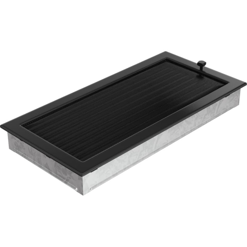 Камінна решітка Kratki 22x45 чорна з жалюзями
