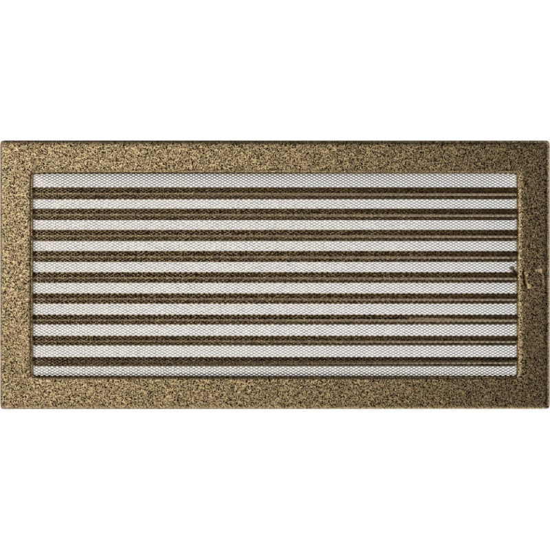 Камінна решітка Kratki 22x45 чорно-золота з жалюзями