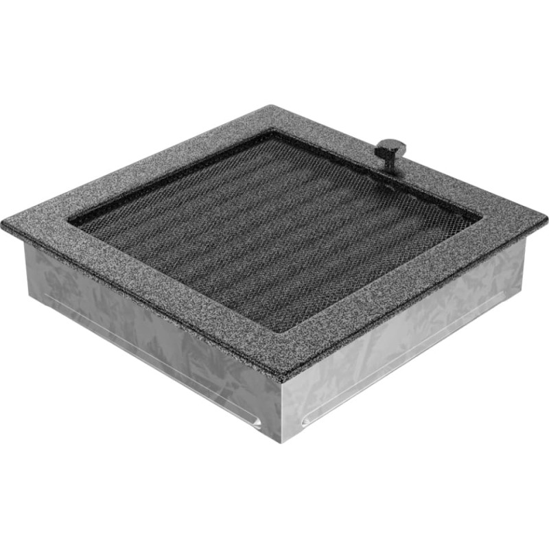 Камінна решітка Kratki 22x22 чорно-срібна з жалюзями