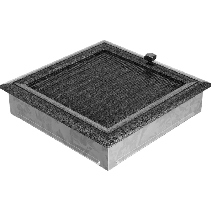 Камінна решітка Kratki Oskar чорно-срібна з жалюзями 22x22