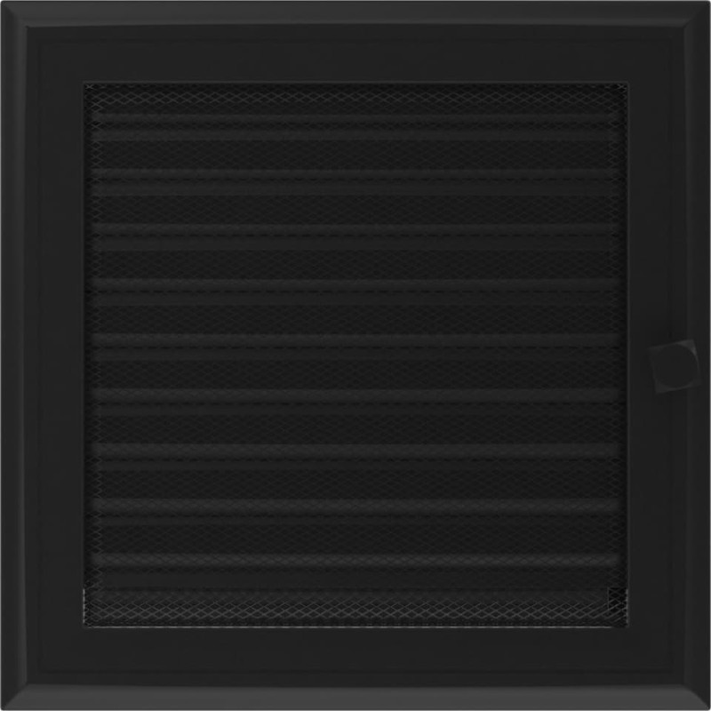 Камінна решітка Kratki Oskar чорна з жалюзями 22x22