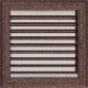 Камінна решітка Kratki Oskar мідна фарбована з жалюзями 22x22