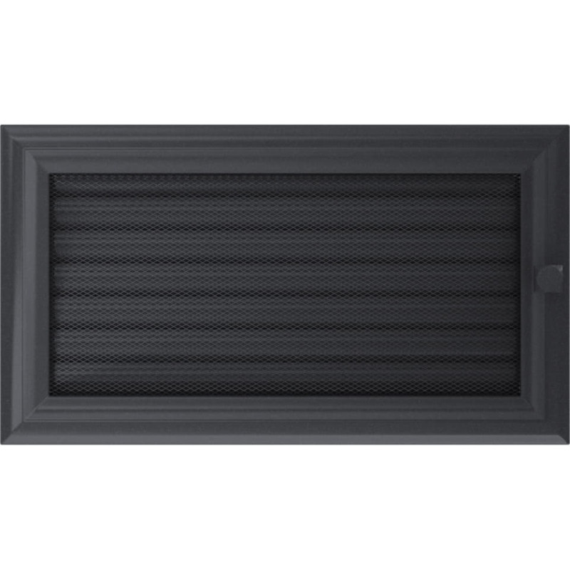 Камінна решітка Kratki Oskar графітова з жалюзями 17x30