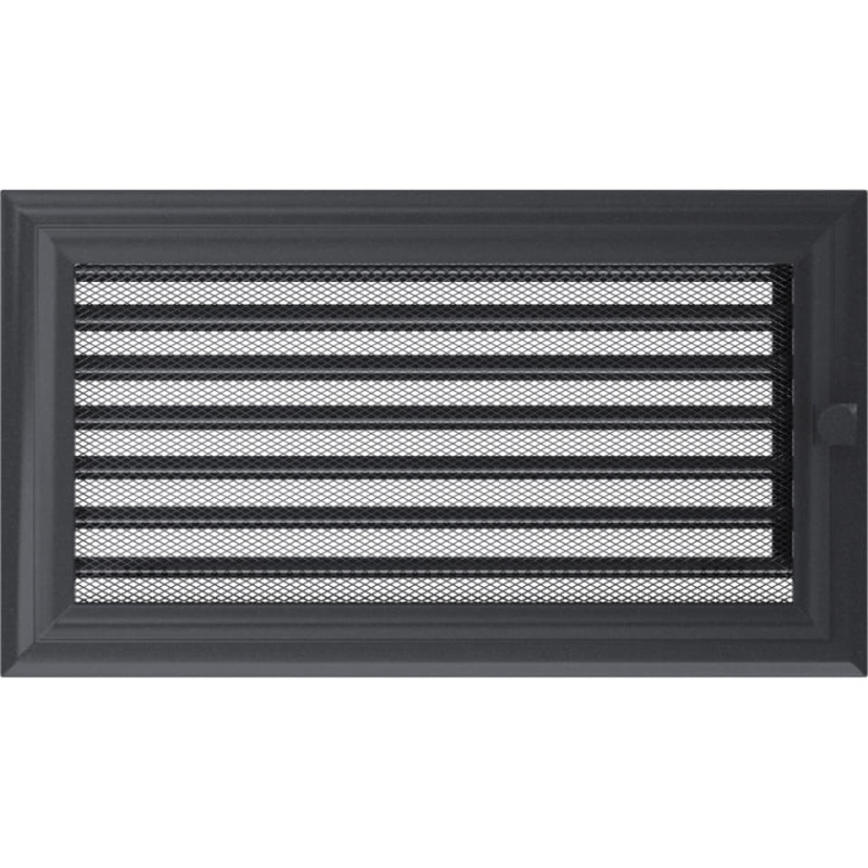 Камінна решітка Kratki Oskar графітова з жалюзями 17x30
